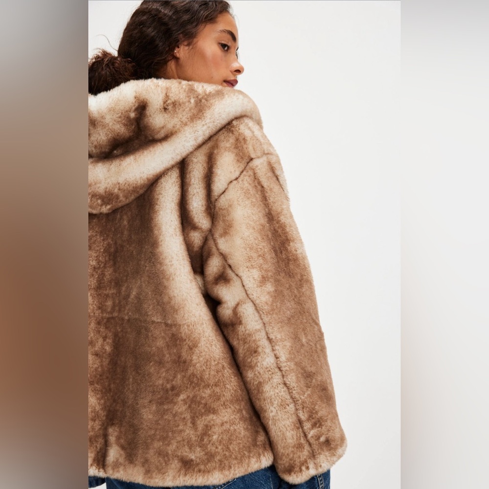 NWT Free People Hannah Hooded Fur Coat - Size M